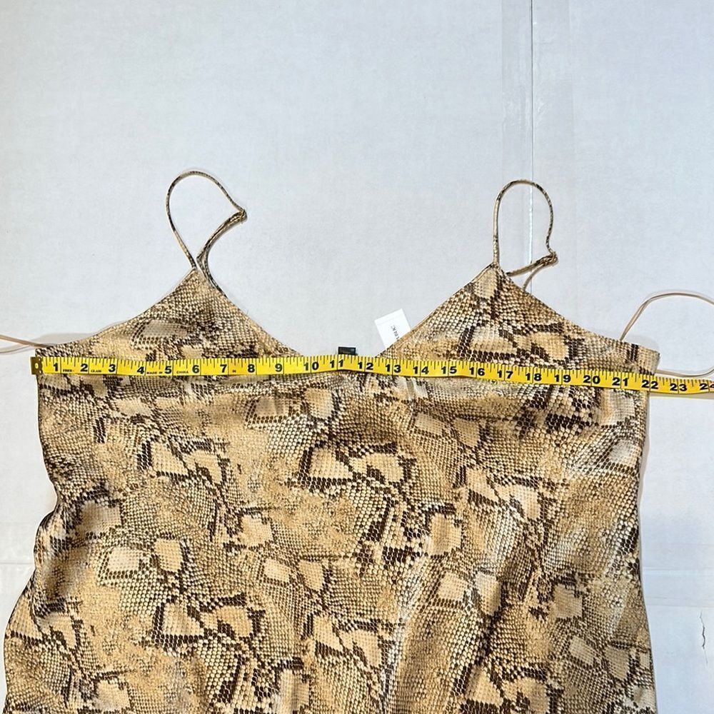 Banana Republic Cream and Tan silk snake skin print Maxi Dress size XL-Tall - Picture 8 of 11